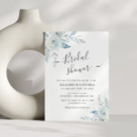 Dusche aus staubblauer Blüte Einladung<br><div class="desc">Ein schönes Design mit hübsch handgemalten staubblauen Blumen mit schwarzem Text in der Mitte. Die Text- und die grüne Hintergrundfarbe können zusammen mit anderen Features dieser Vorlage bearbeitet werden.</div>