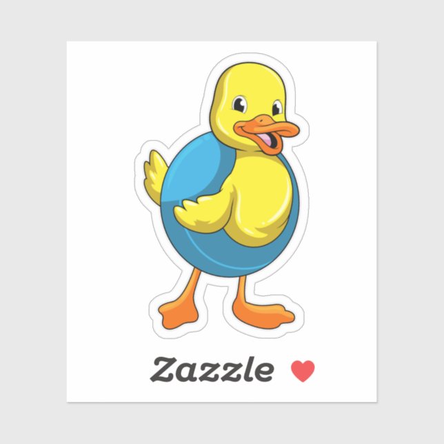 Dusche beim Baden mit Schwimmring Aufkleber (Blatt)