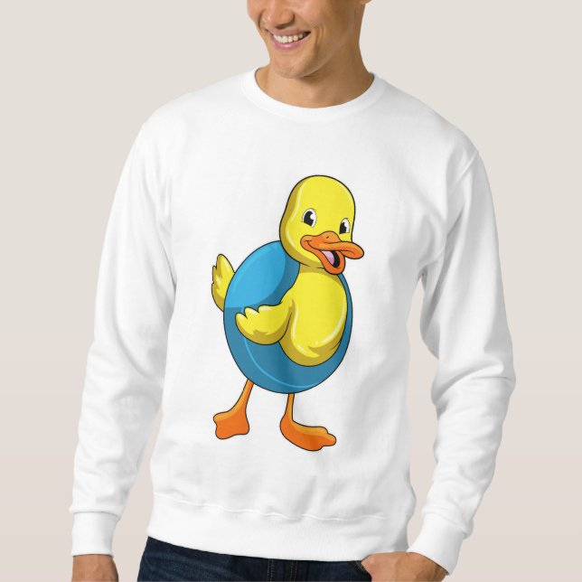 Dusche beim Baden mit Schwimmring Sweatshirt (Vorderseite)