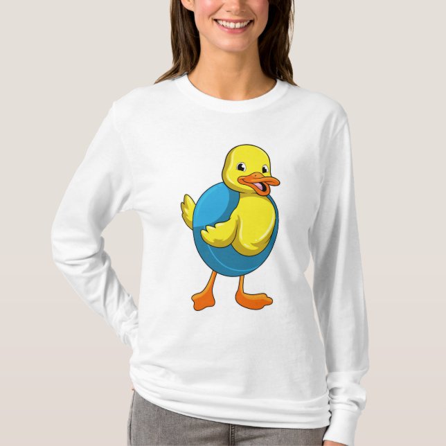 Dusche beim Baden mit Schwimmring T-Shirt (Vorderseite)