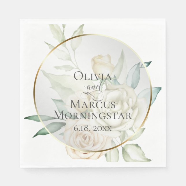 Dusche | Blassgelbes Schwarz Rose Serviette (Vorderseite)