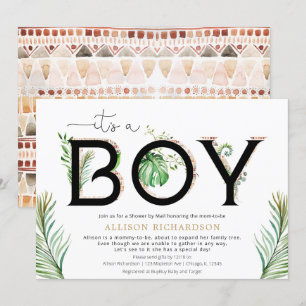 Dusche by Mail Es ist ein Junge Stamm Dschungel Gr Einladung