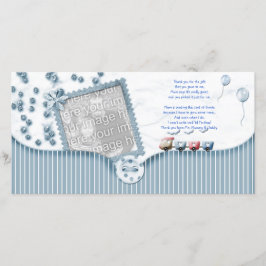 Dusche des blauen Babys danken Ihnen Foto-Karte Dankeskarte