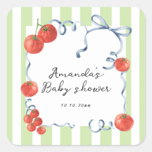 Dusche für Babybetten Quadratischer Aufkleber