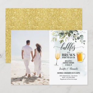 Dusche für Bubbles & Brews Paare Einladung