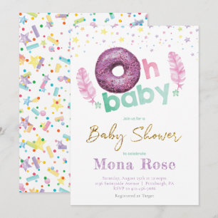 Dusche für Doughnut Baby Colorful Einladung