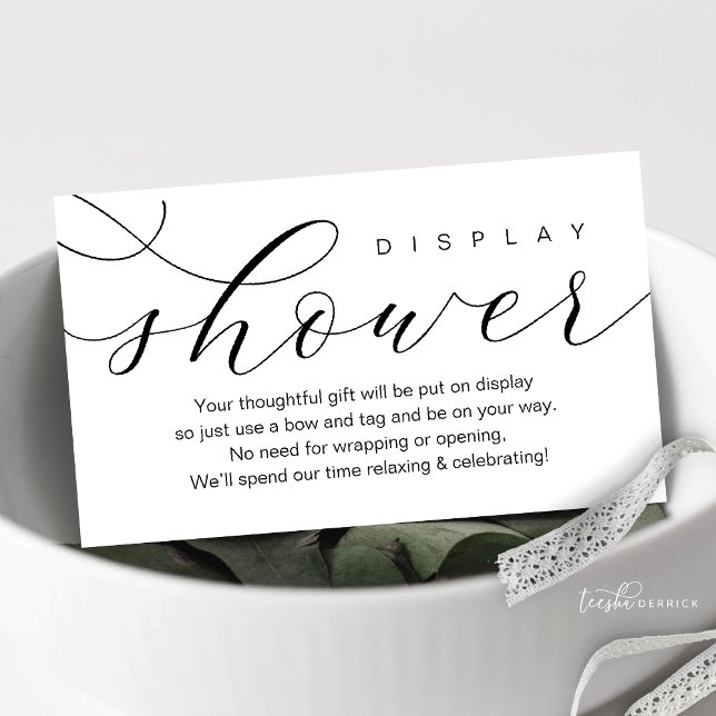 Dusche für Hochzeitsanzeigen, minimale moderne Ele Begleitkarte (Wedding Display Shower, Modern Beautiful Elegance Luxury Enclosure Card)