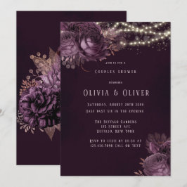 Dusche für lila und Rose Einladung