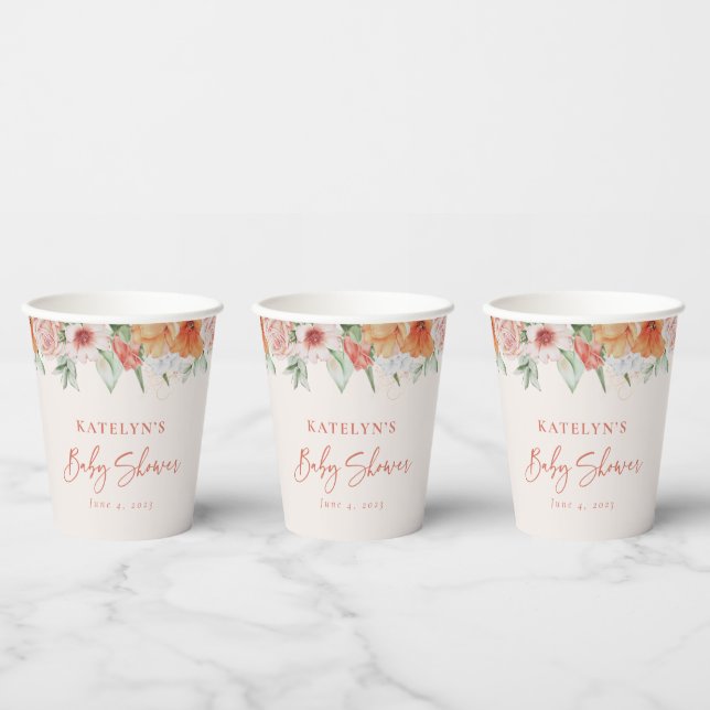 Dusche für Mädchen im Springbrunnen Pappbecher (Multi)