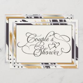 Dusche für Paar | Modern Paint Strokes Typografie Einladung