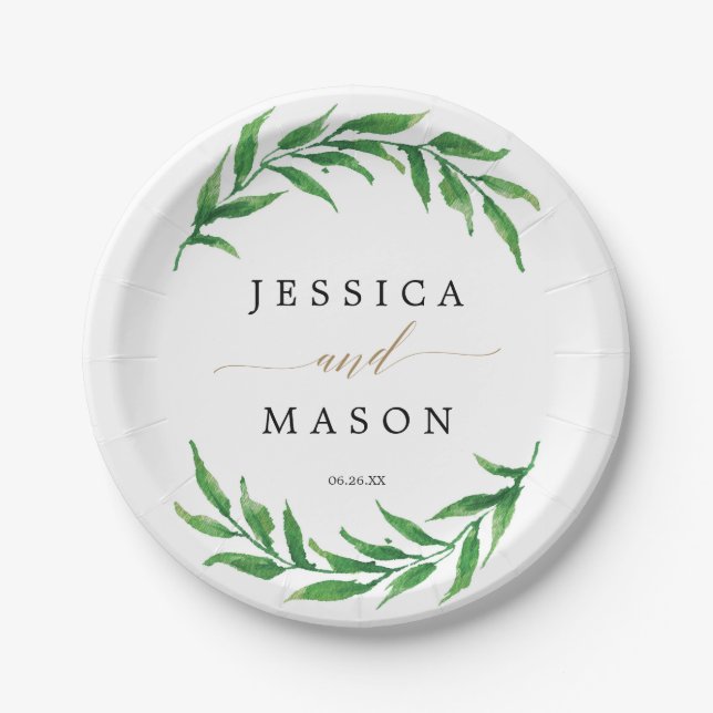 Dusche für Paare - Hochzeit - Papierplatte Pappteller (Vorderseite)