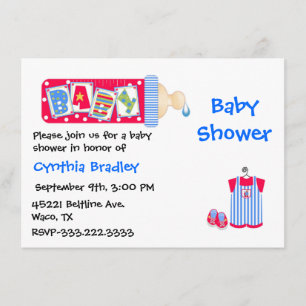 Dusche für Red, White und Blue Baby Boy Einladung