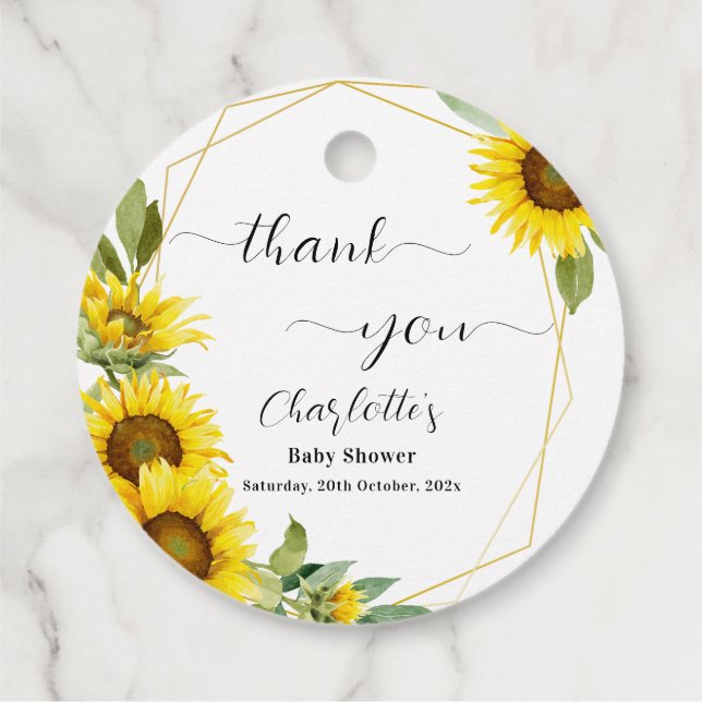 Dusche für Sonnenblumen Geschenkanhänger (Rückseite)