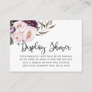 Dusche für tiefe Samtleder mit Blumenmuster Begleitkarte