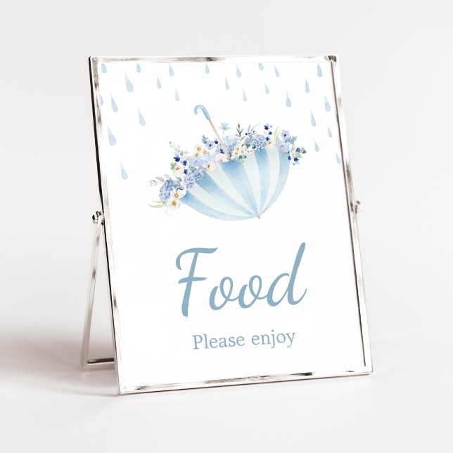 Dusche im April bringen Mai Blume Babydusche. Küch Poster (Boy April Shower Bring May Flowers Baby Shower Food Sign)
