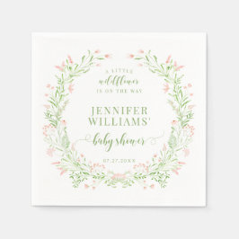 Dusche in grüner Wildblume, kleine Babydusche Serviette