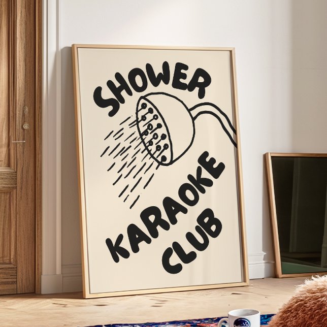 Dusche Karaoke Club | Trendy Bad Print Poster (Von Creator hochgeladen)