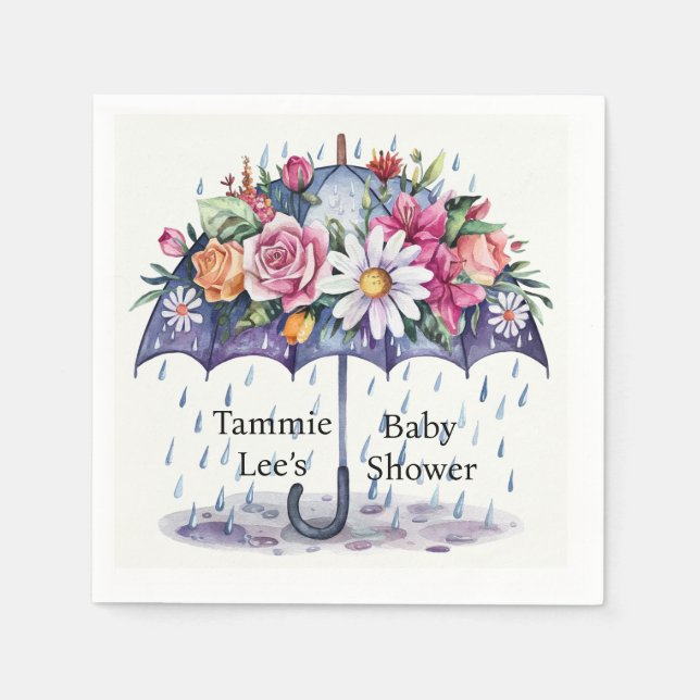 Dusche mit Blume Babydusche Serviette (Vorderseite)