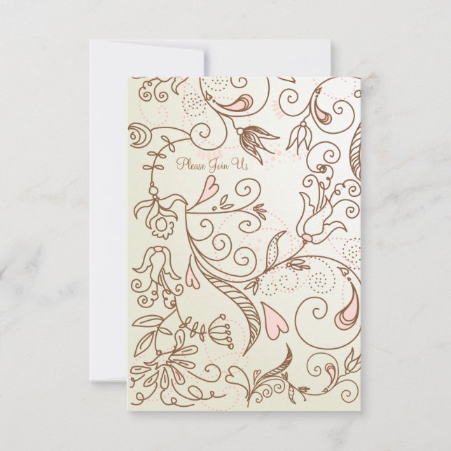 Dusche mit Blütenbaby Einladung (Vorderseite)