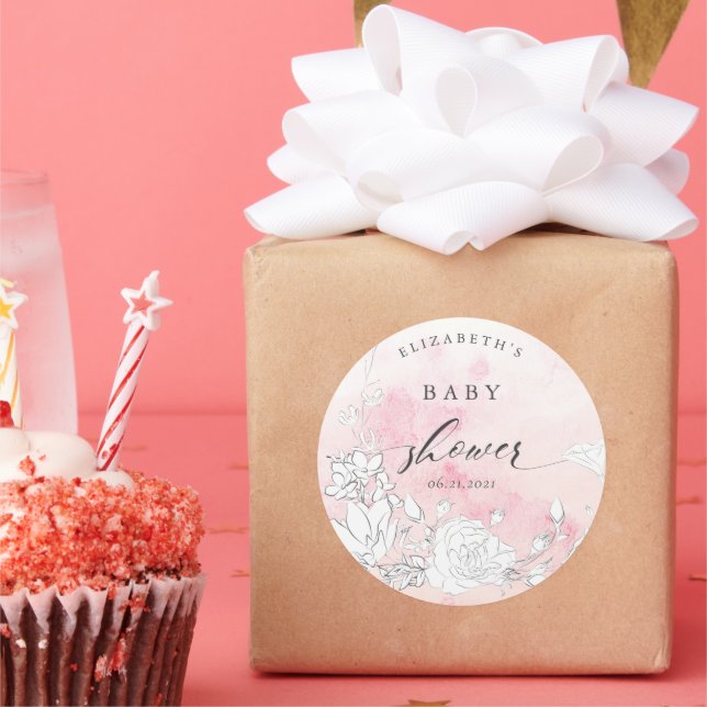 Dusche mit Duschbrause Runder Aufkleber (Party)