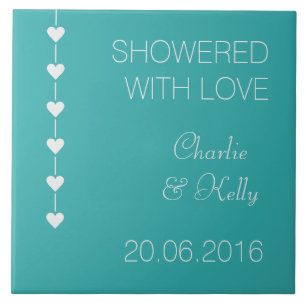 DUSCHE MIT LIEBE, kundenspezifische Textilien und Fliese