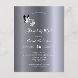 Dusche mit Mail Stork Baby Junge niedlich Postkarte