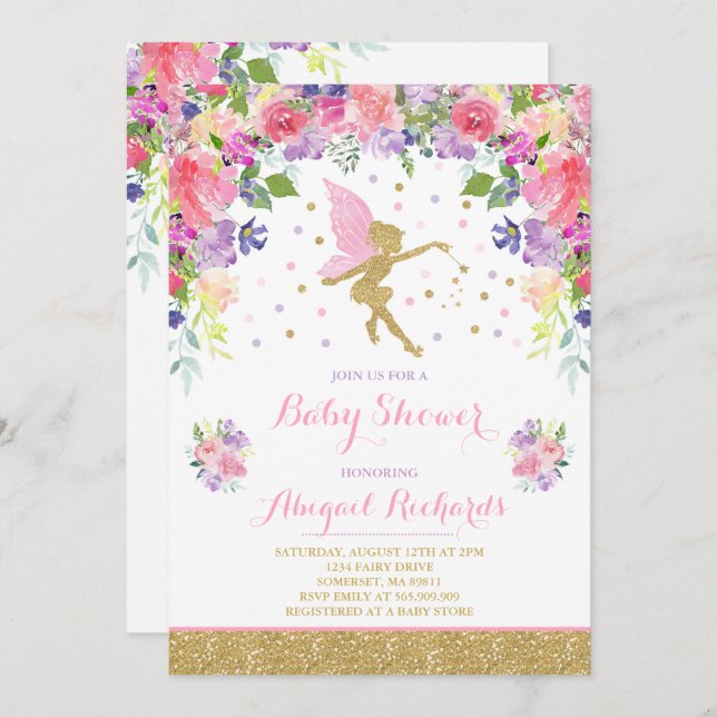 Dusche mit Massagedüsen, Blütendusche Einladung (Vorne/Hinten)