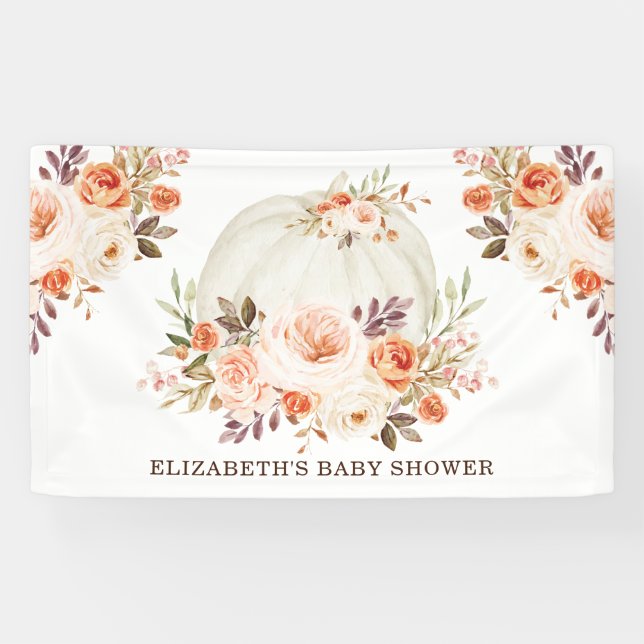 Dusche mit weichem Pfirsichfarben Herbst Pumpkin B Banner (Horizontal)