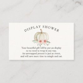 Dusche mit weißer und rosa Kürbiskugel Begleitkarte