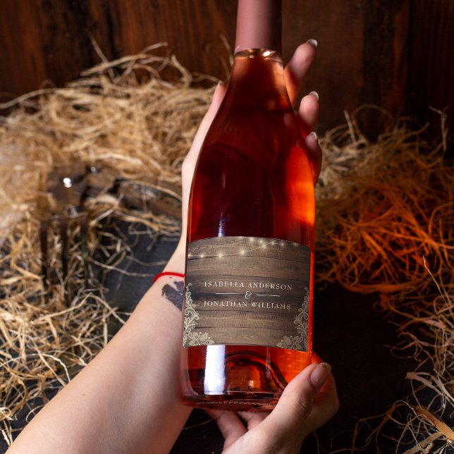 Dusche oder Hochzeitsdusche für rustikale Holzpaar (Label Mock-up)