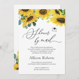 Dusche per Mail Elegant Chic Sonnenblume Eukalyptu Einladung