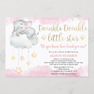 Dusche per Mail Twinkle winzige kleine Sterne rosa Einladung