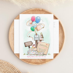 Dusche per Mail Virtual Baby Shower Ballon Mailbox Einladungspostkarte