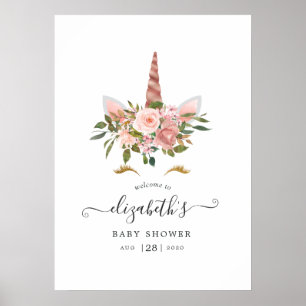 Dusche und Rose Gold Blütendusche Willkommen Poster