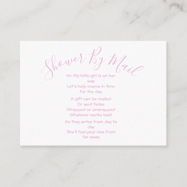 Dusche von Mail Baby Girl Pink Begleitkarte (Vorderseite)