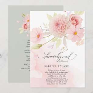 Dusche von Mail Blush Pink Floral Spray Einladung