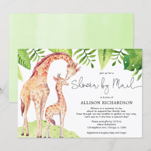 Dusche von Mail Mommy und Babygiraffe Wasserfarbe Einladung