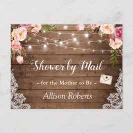 Dusche von Mail Rustic Floral Lace String Lights Postkarte