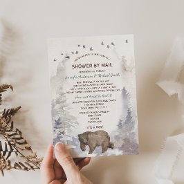 Dusche von Mail WatercolorForest Woodland Bear Bab Einladung