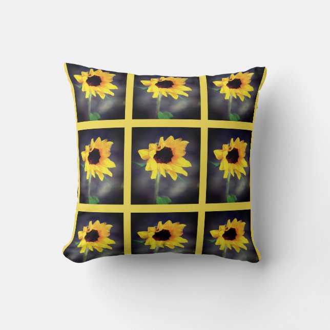 Dusche von Sonnenblumen Kissen (Vorderseite)