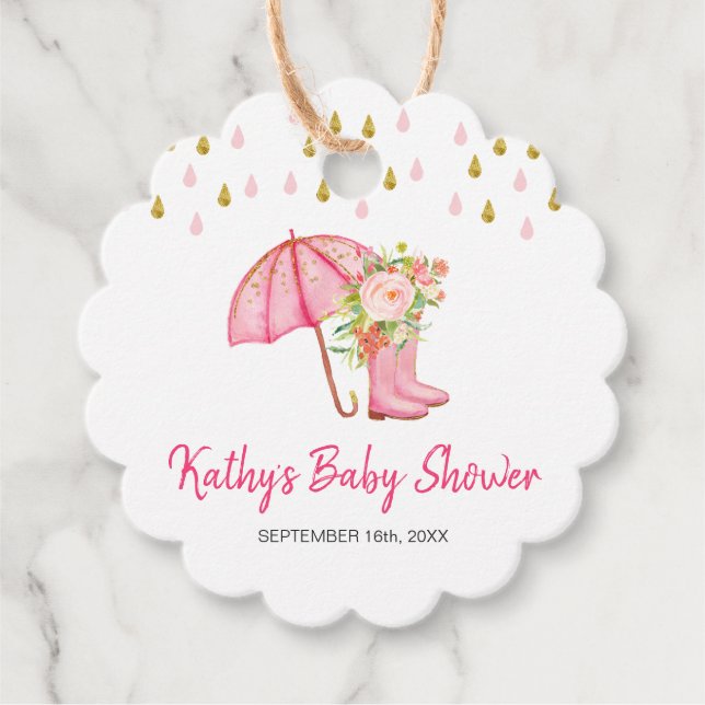 Duschen im April bringen May Blume Babydusche Geschenkanhänger (Vorderseite)