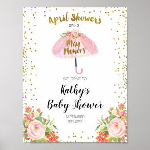 Duschen im April bringen May Blume Babydusche will Poster