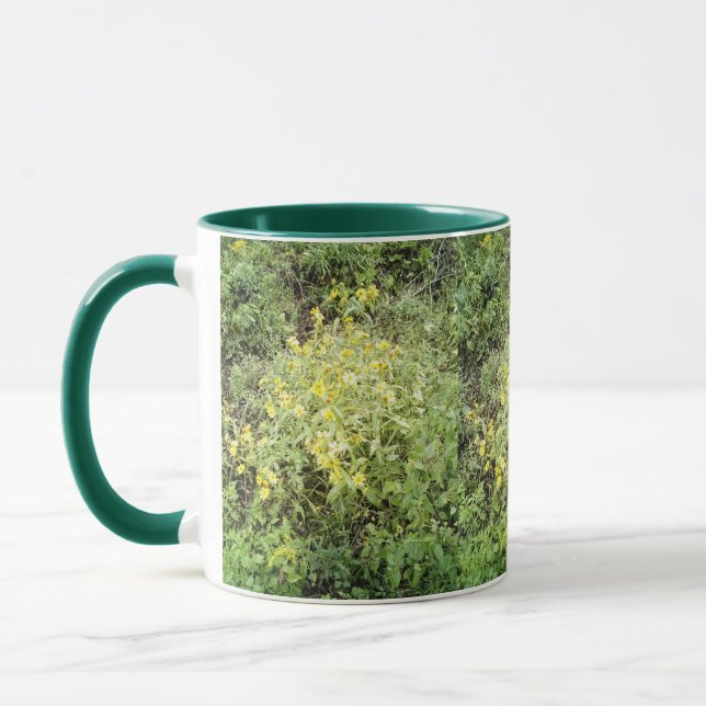 Duschen im April Mai Blume Tasse (Links)