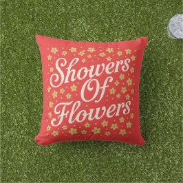 Duschen von Blume Word Art Kissen