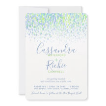 Duschende kaskadierte blaue Kunsthochzeit