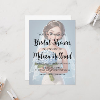 Duschkabine aus blauem Hydrangea Einladung