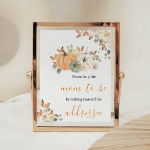 Duschkabine für Floral Pumpkin Herbst Poster