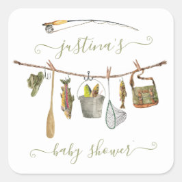 Duschkabine für Rollen Quadratischer Aufkleber