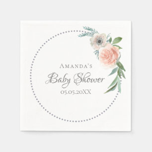 Duschkabine mit staubigen rosa Blütenblättern Serviette