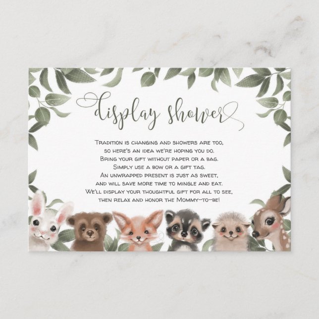 Duschkabinen-Waldtierfreunde Begleitkarte (Vorderseite)